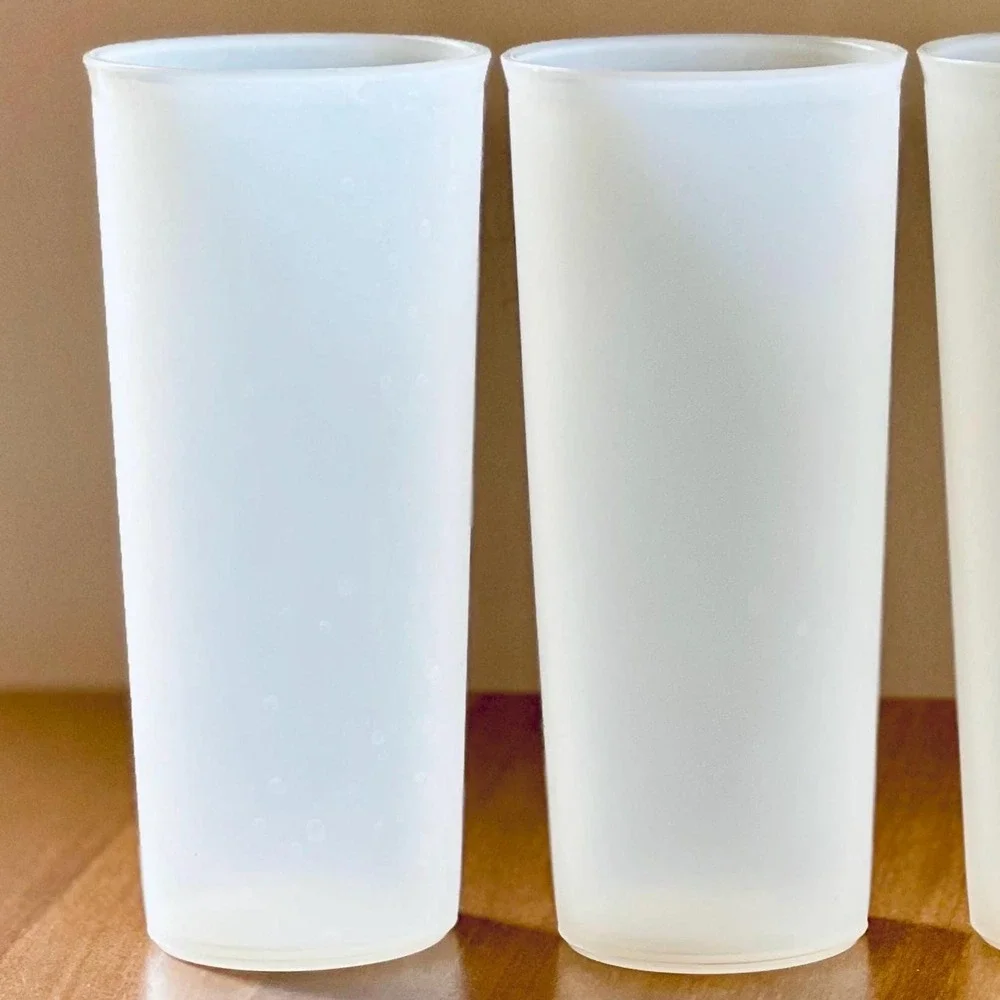 Vintage Tupperware 16 oz‎ Sheer Tumbler Drinking Cups #107 Set of 4 - 6.5